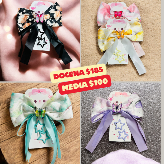 moño mariposa con cucas, codigo a75