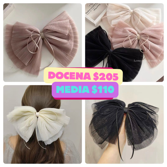 Moño con pliegues en 3 tonos, codigo a200bis