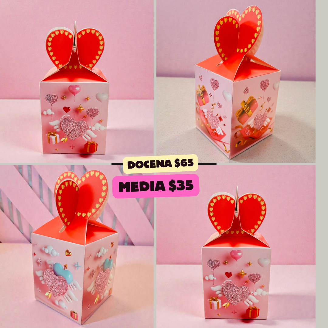 caja de regalo chica de corazones, codigo a33