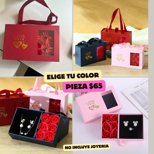 Caja con rosas para accesorios codigo a153