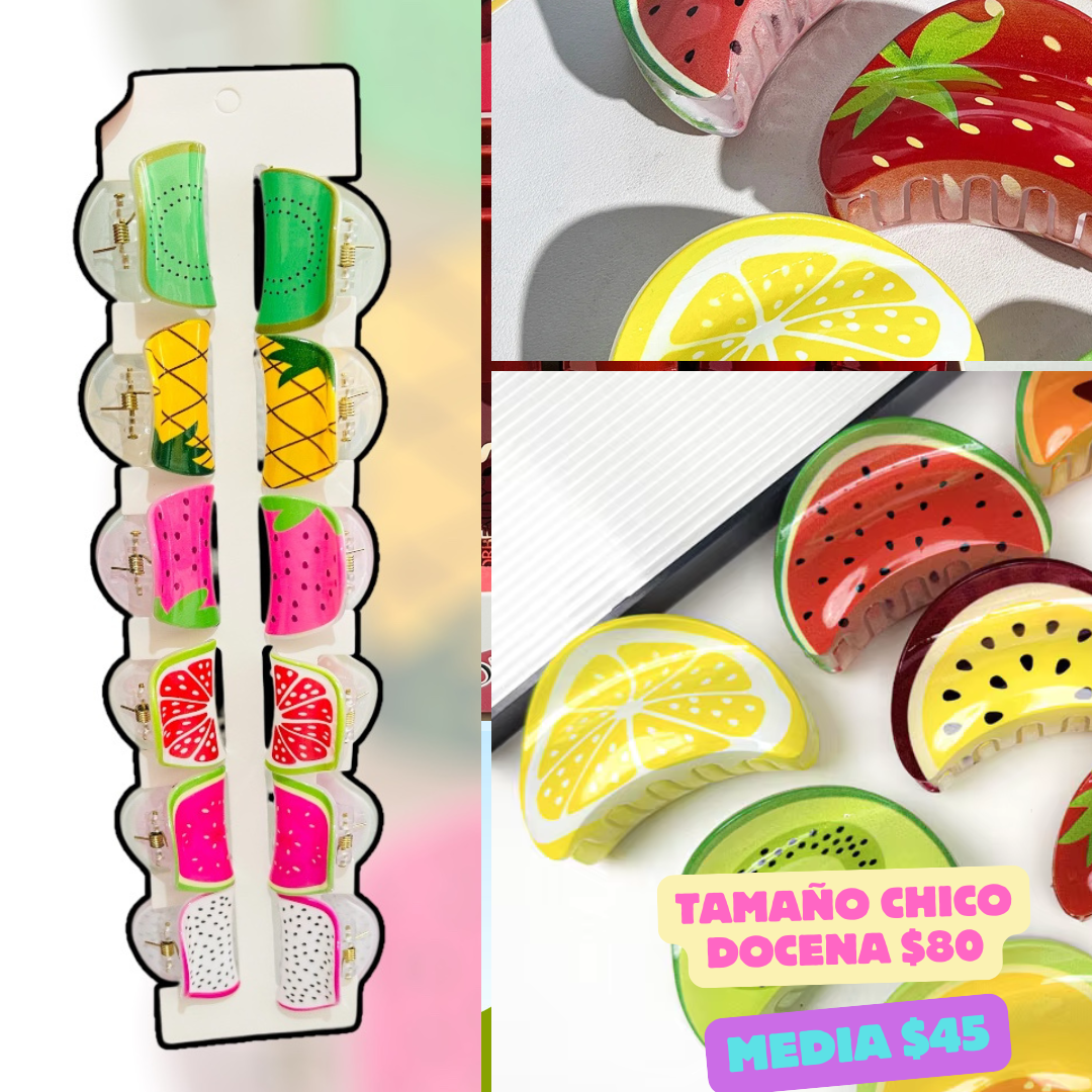 pinza chica de frutas, de plastico, codigo a44bis