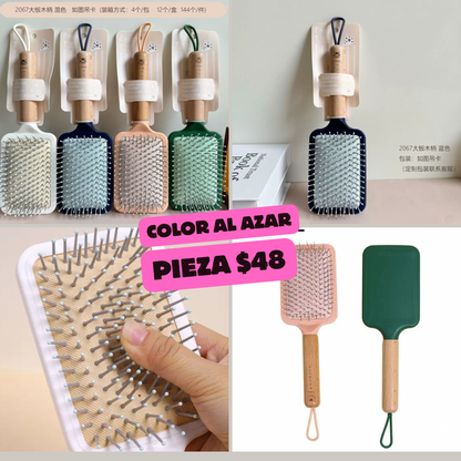cepillo cuadrado, de madera de colores, codigo a28