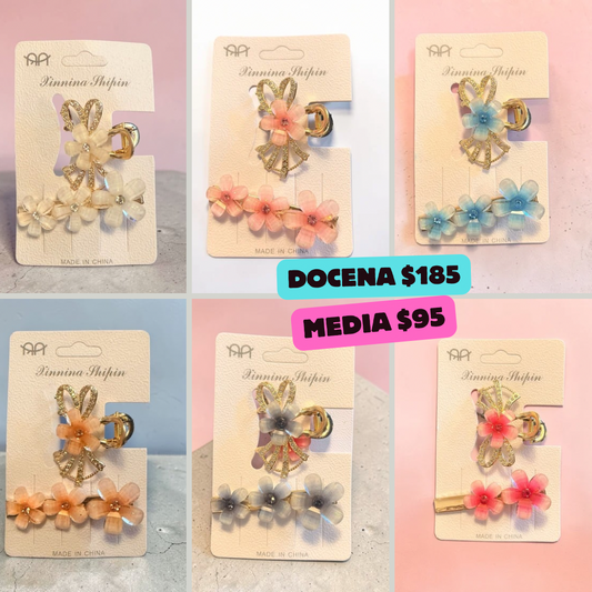 mini pinza con pasador de flores de cristal, codigo a76