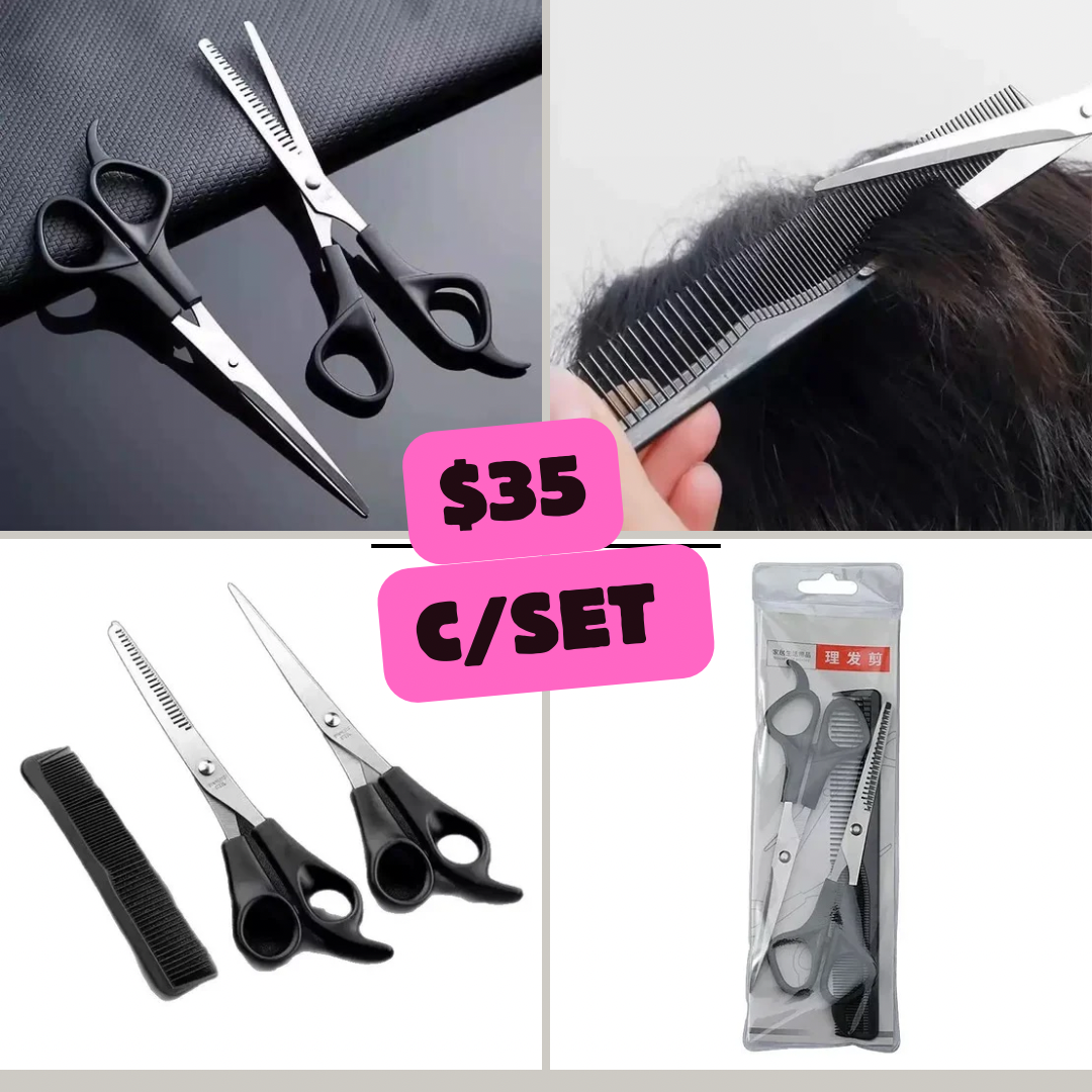 set de peine y tijeras de corte de cabello, codigo a107