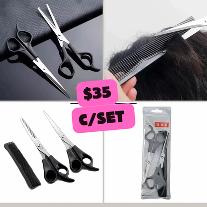 set de peine y tijeras de corte de cabello, codigo a107