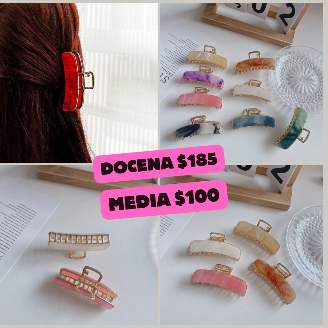 pinza de acrilico con metal, codigo a142