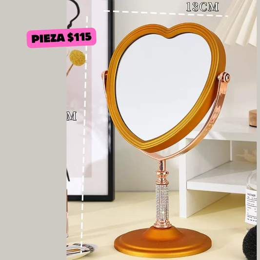 Espejo corazon de piedras, codigo AB1