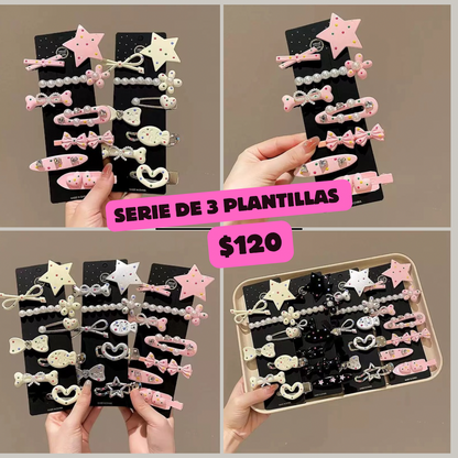 serie de 3 plantillas de pasadores y cucas, codigo a83bis