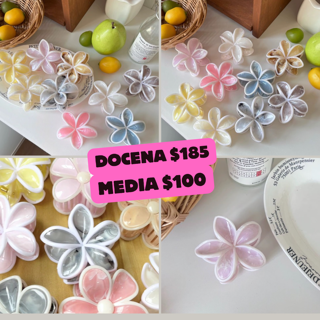 pinza hawaiana con diseño de mármol y orilla, codigo a307bis