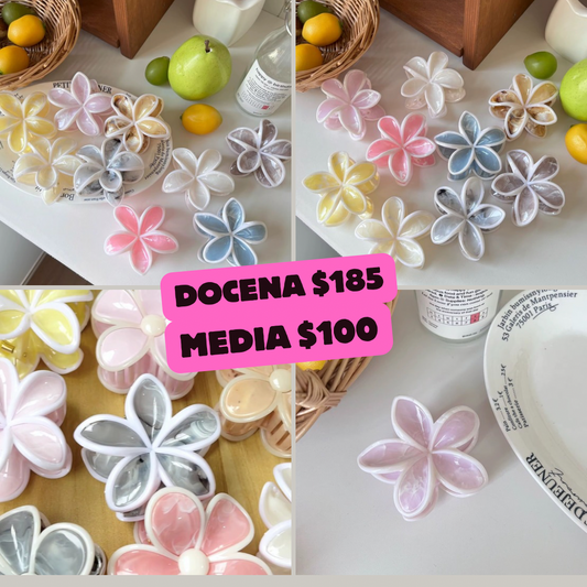 pinza hawaiana con diseño de mármol y orilla, codigo a307bis