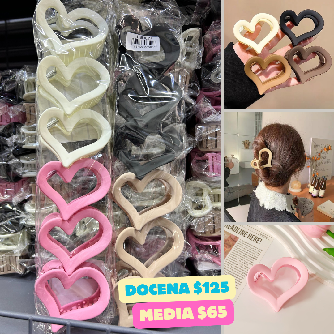 pinza corazon tonos nut, codigo a149bis