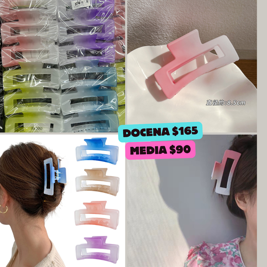 pinza rectangulo de color con transparencia, codigo a704bis