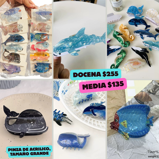 pinza acrilica grande de mar, codigo a162