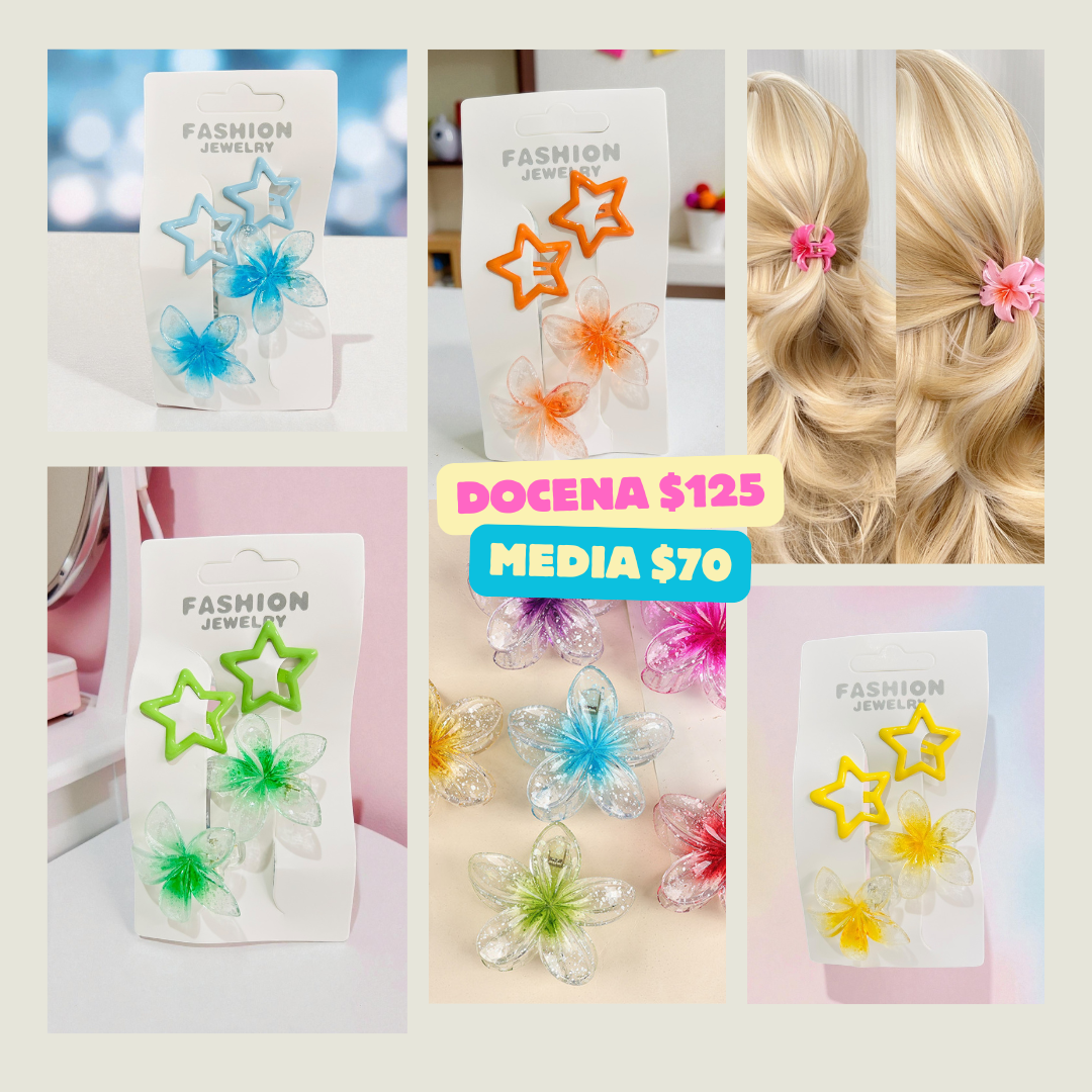 par de pinzas hawaianas transparentes con cucas, codigo a274