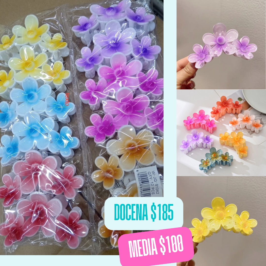 pinza flor triple, codigo a193
