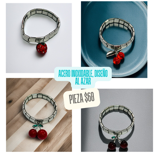 pulsera acero cerezas, codigo a277