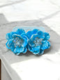 arete flor , chapa de oro,