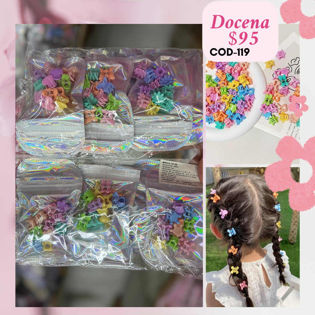 bolsitas con mini pinzas, 12 bolsitas, codigo a119