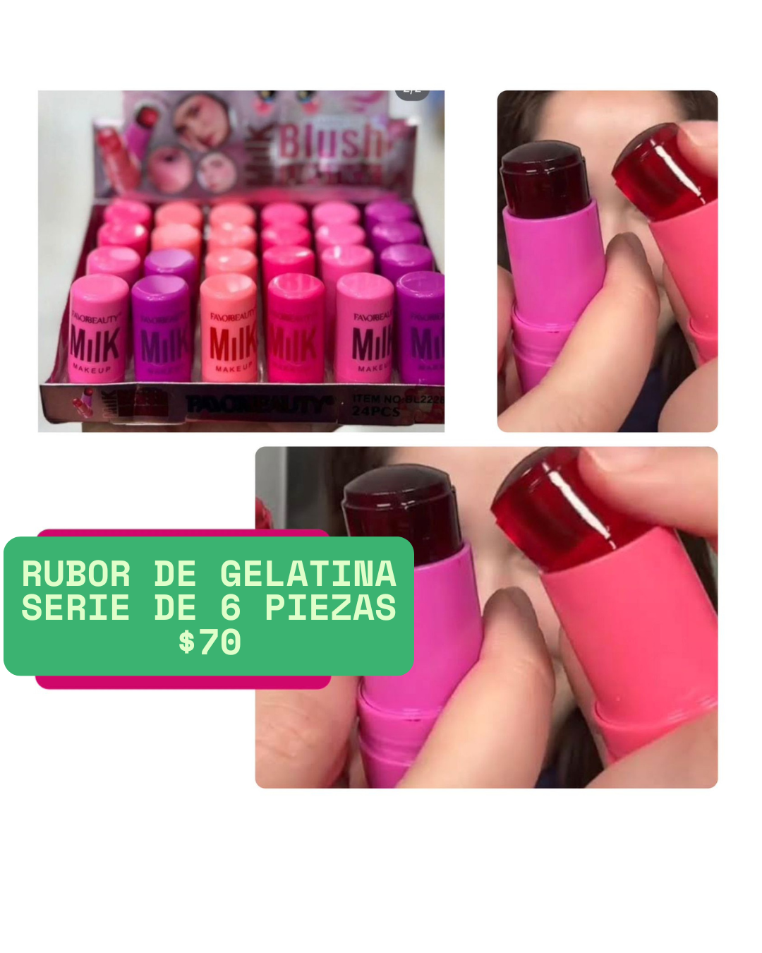 serie de 6 rubores de gelatina, codigo a212