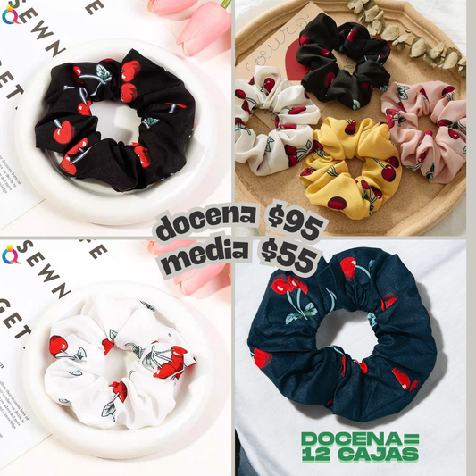 Scrunchie cereza, codigo a16