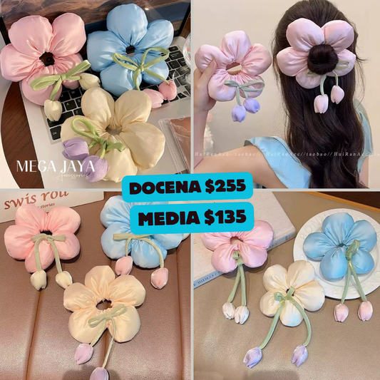 scrunchie acolchonado de tulipan, codigo a144