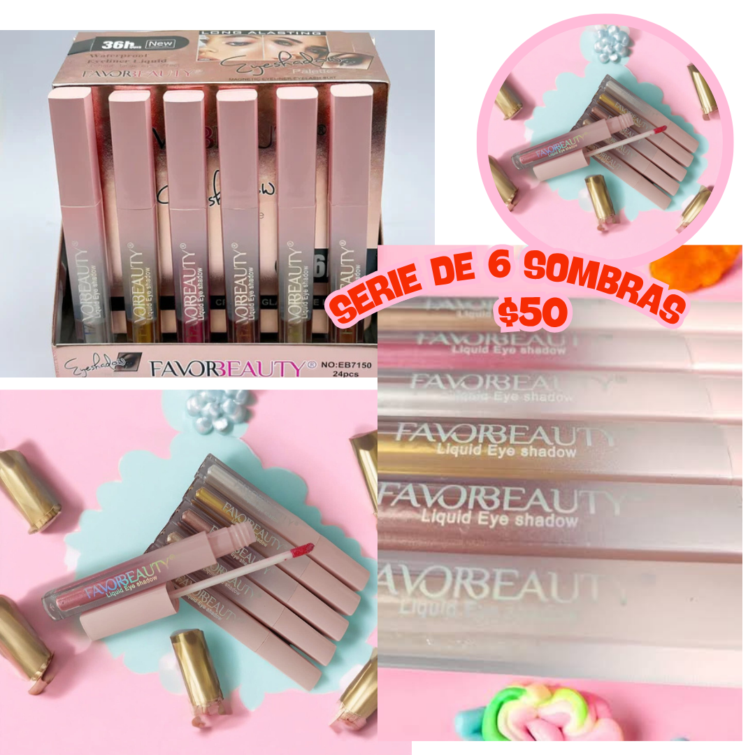 Serie de 6 sombras liquidas, codigo a159