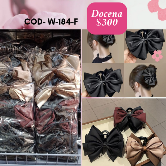 pinza de moño de tela, docena, codigo W-184-F