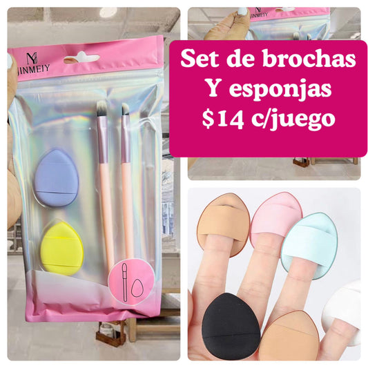 Set de brochas con esponjas mini, codigo A136