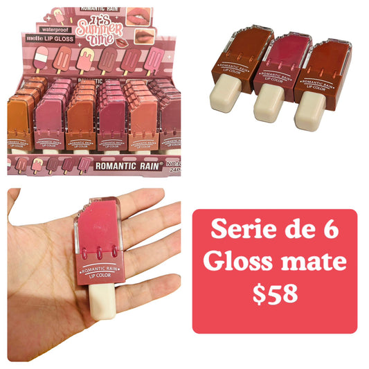 Serie de  6 labial en forma de paleta codigo A272