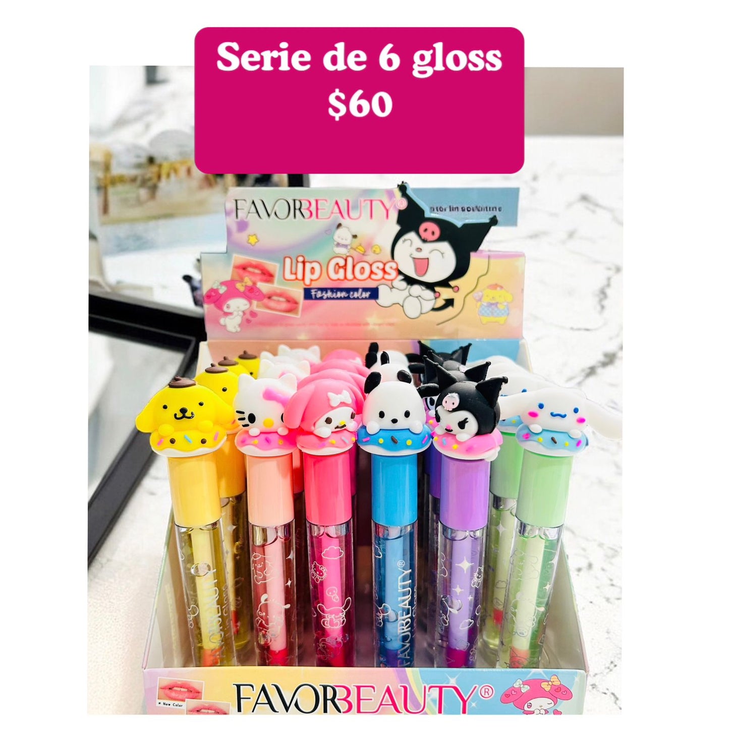 Gloss kuromi, serie de 6 piezas, codigo A73