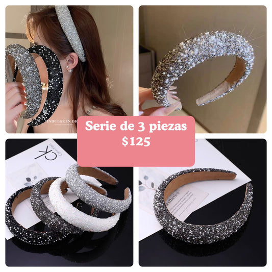 Diadema elegante de piedra, serie de 3 piezas, codigo A232