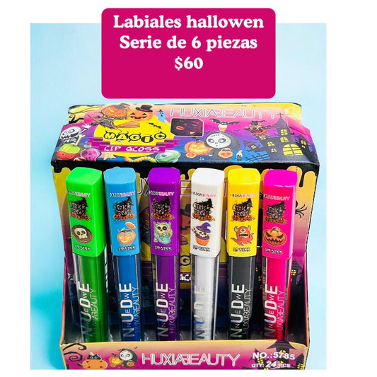 Serie de 6 labiales hallowen, codigo A163