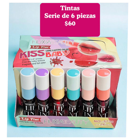 Serie de 6 tintas para labio, codigo A193