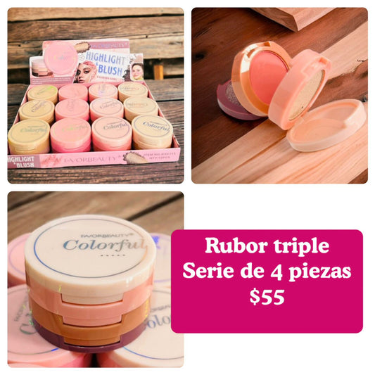 rubor triple, serie de 4 pieza,s codigo a242