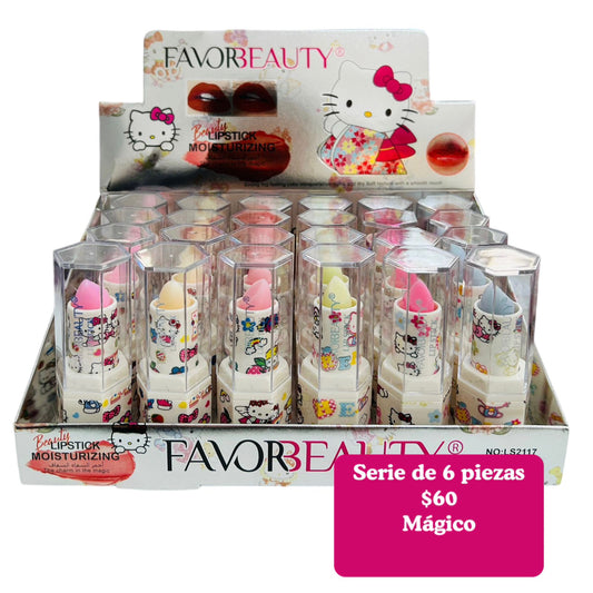 Serie de 6 labiales magicos, codigo A204