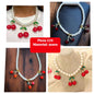 Collar grande de perla con cerezas,