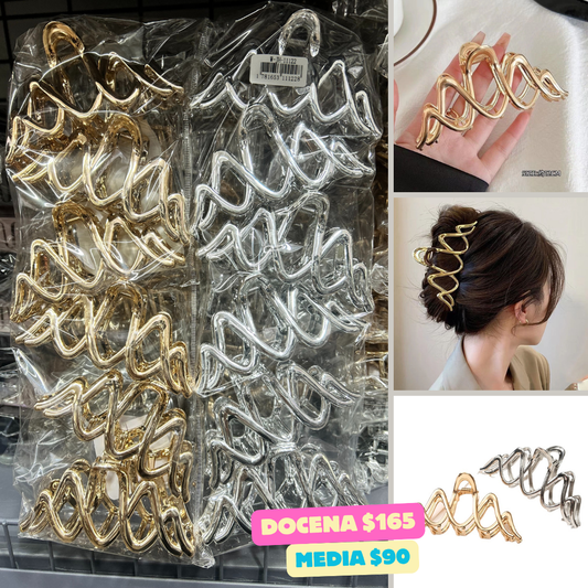 pinza dorada y plateada, codigo a197