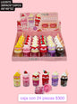 lip gloss con diseños de helado 3d, caja con 24 piezas, codigo lg3975