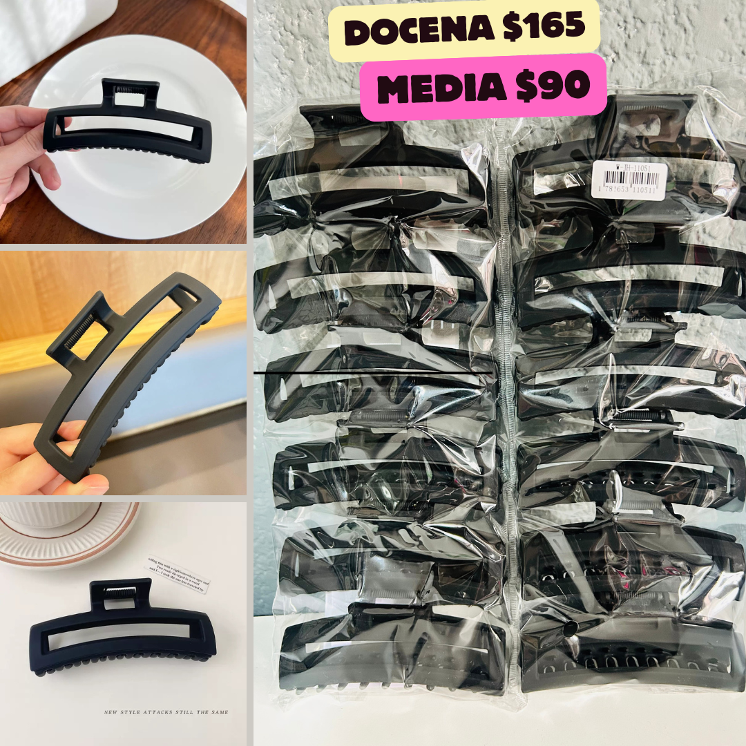 pinza larga delgada en tono negro, codigo a28