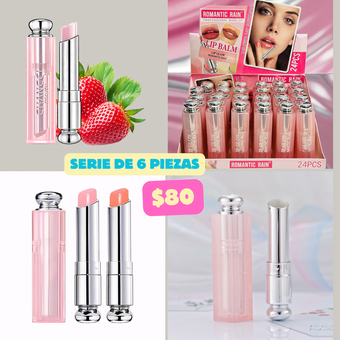 Balsamo lip, rosado, serie de 6 piezas, codigo a90