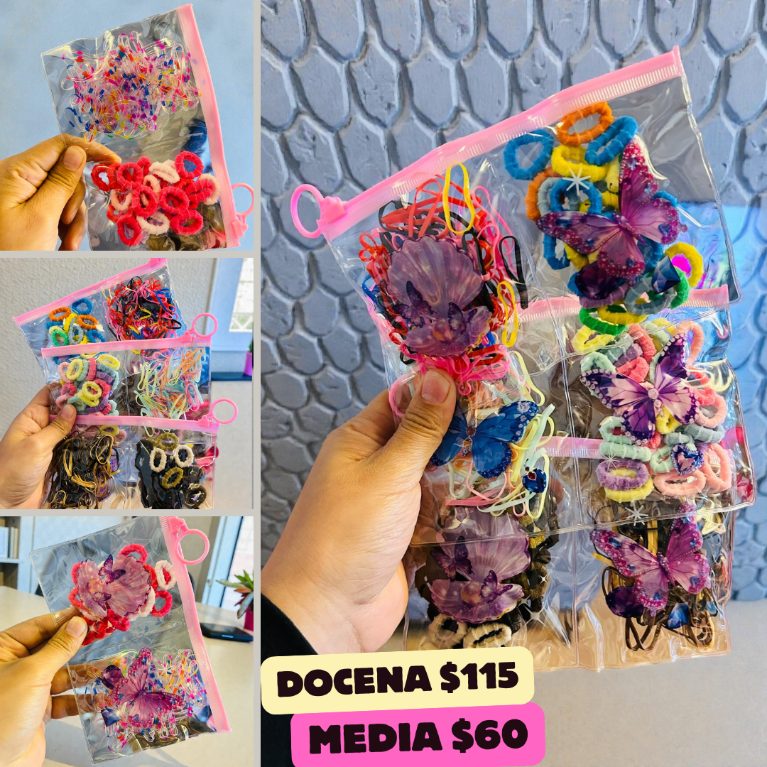 Bolsa de ligas latex y de tela , tamaño pequeño, codigo a104