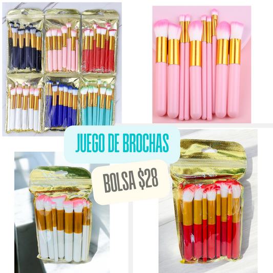 Bolsa de brochas, colores al azar, codigo a14
