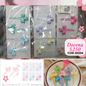 picos de metal con forma de moño, colores pastel, en set, docena, codigo 25234
