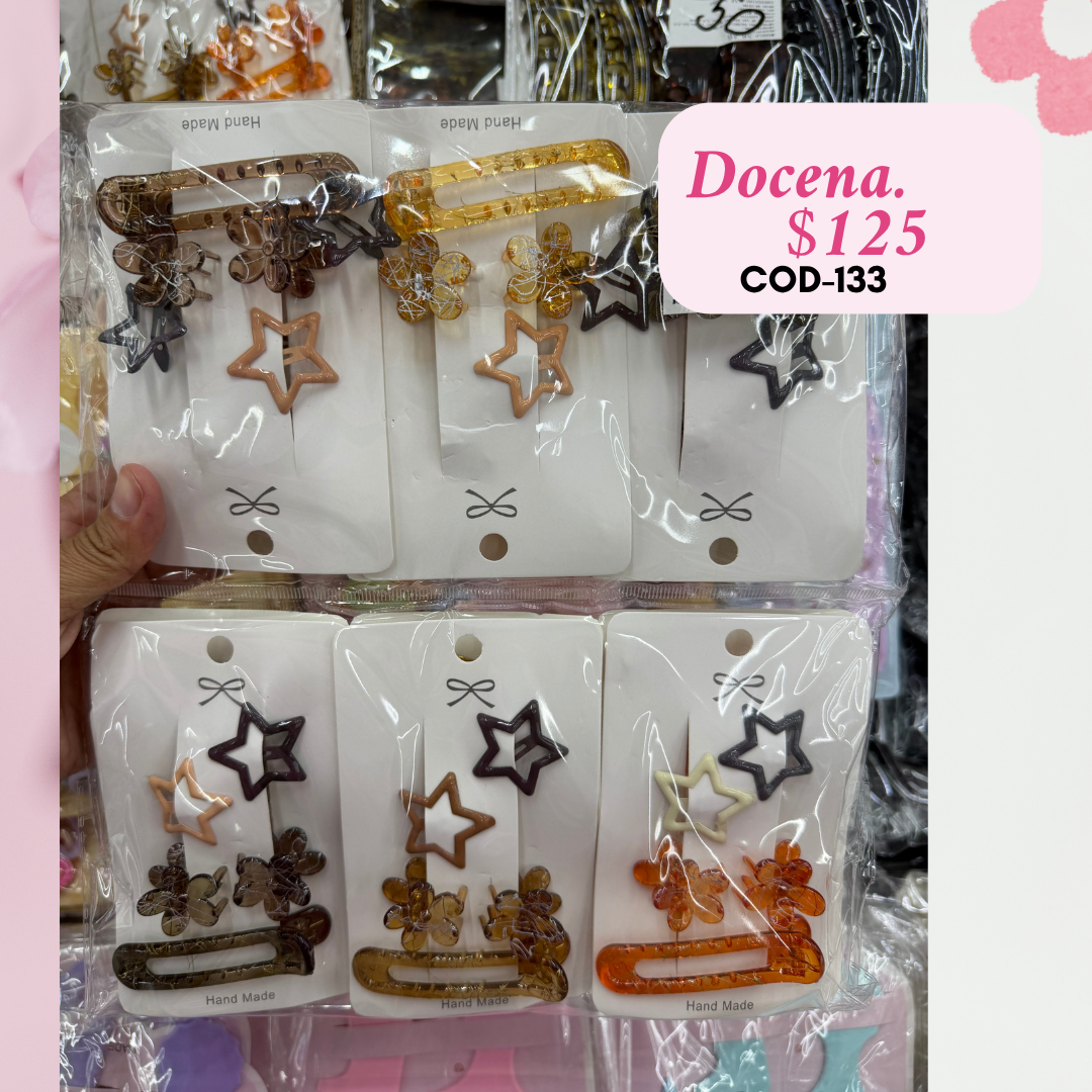 cucas con broche y mini pinza en set, 13 sets, codigo a133