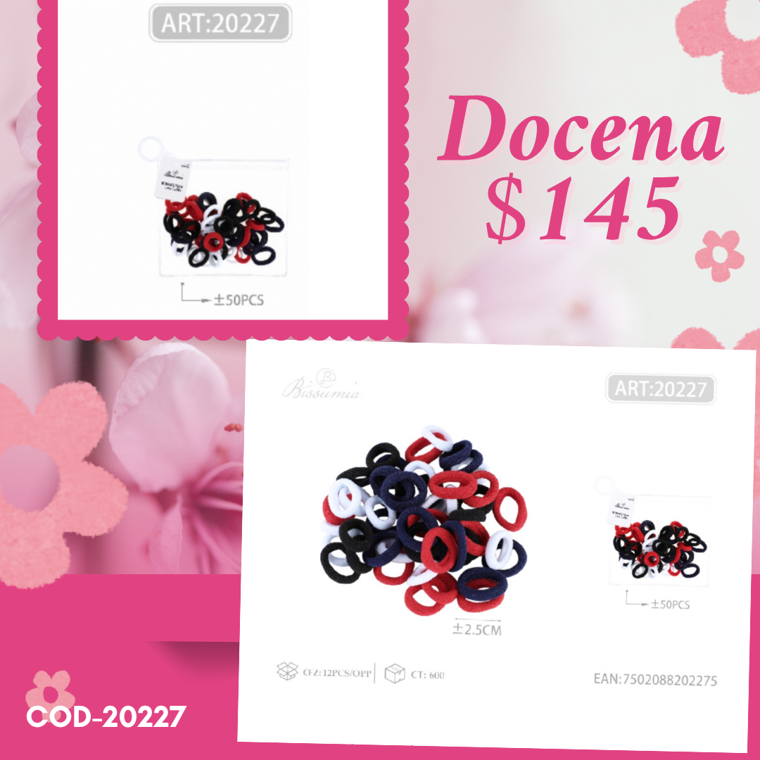 ligas pequeñas en bolsa, docena, codigo 20227