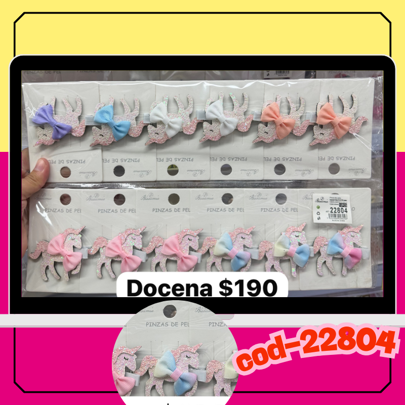 pasadores de unicornios, docena, codigo 22804