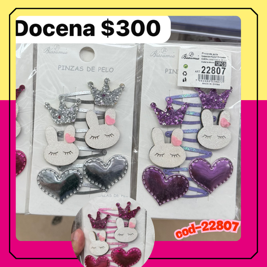 set de broches unicornio con corazon, docena, codigo 22807