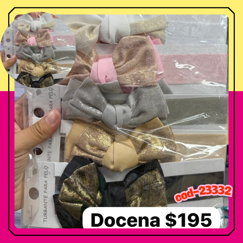 valerina de bebe de moño brillos, docena, codigo 23332