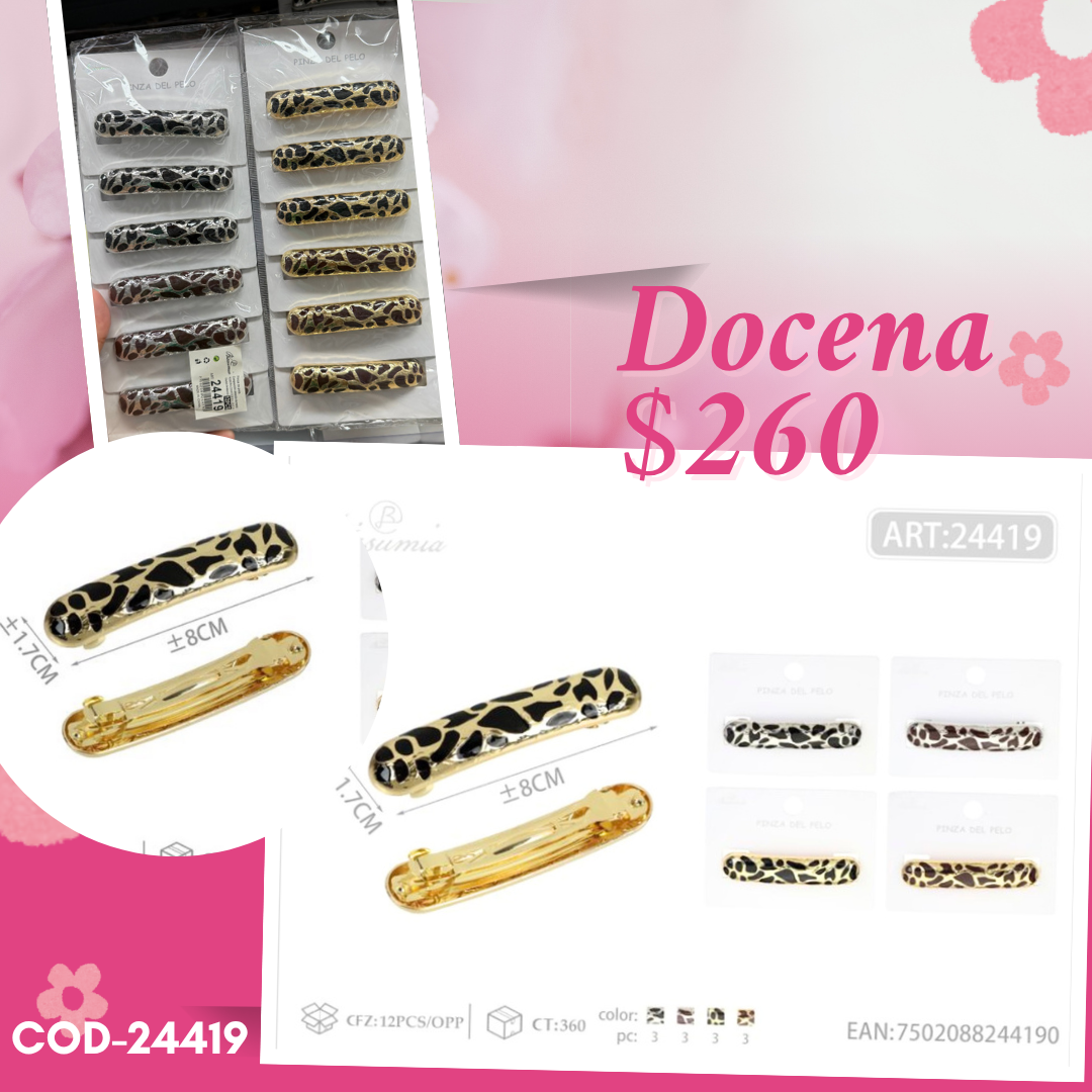 broche animal print de metal, docena, codigo 24419