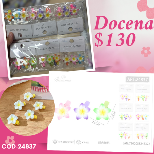 pasadores triples hawaianos, 12 sets, codigo 24837
